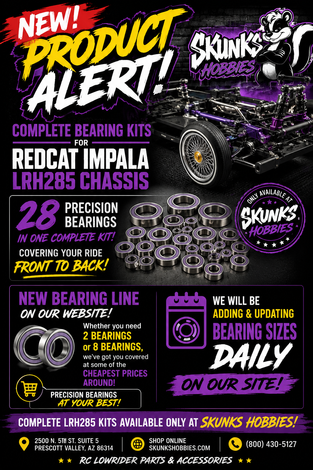 Skunks Hobbies Redcat Impala LRH285 Complete 28-Piece Bearing Kit