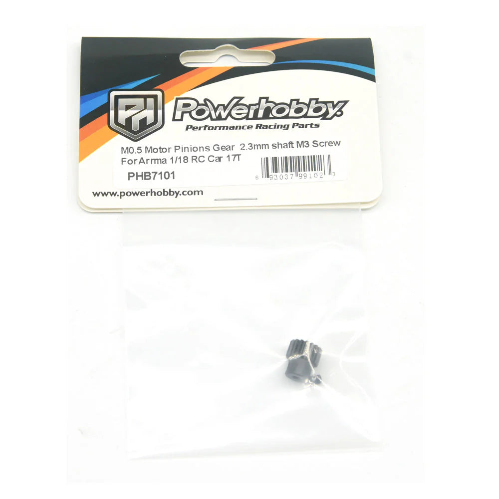 Powerhobby Mod 0.5 2.3mm Bore 17T Pinion Gear Fits Arrma Grom PHB7101