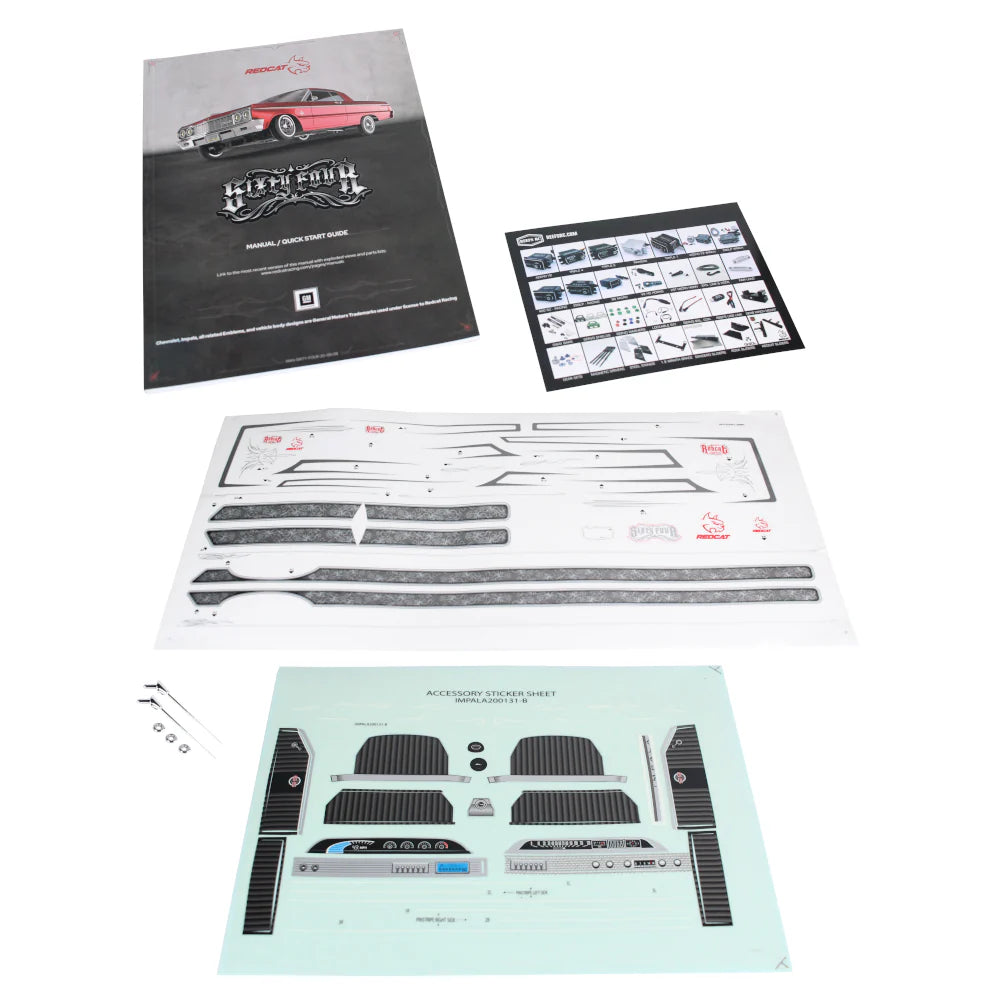 Redcat 64 Impala manual and Classic sticker kit and antennas