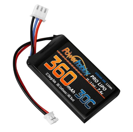 Power Hobby 360mAh 2S 30C LiPo Battery: Axial SCX24 PHB2S36030