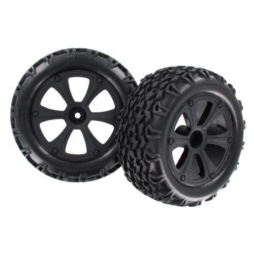 Redcat Racing Blackout Pre-Mounted 1/10th Truck Tires and Wheels BS214-009