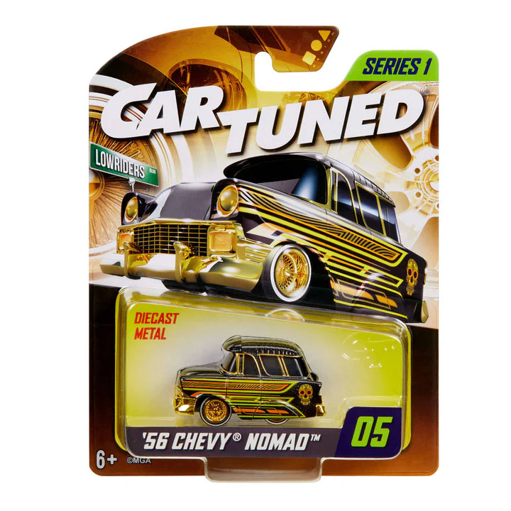 CarTuned Mainline Series 1 - 1956 Chevy Nomad Lowrider - Black Diecast Vehicle 513704