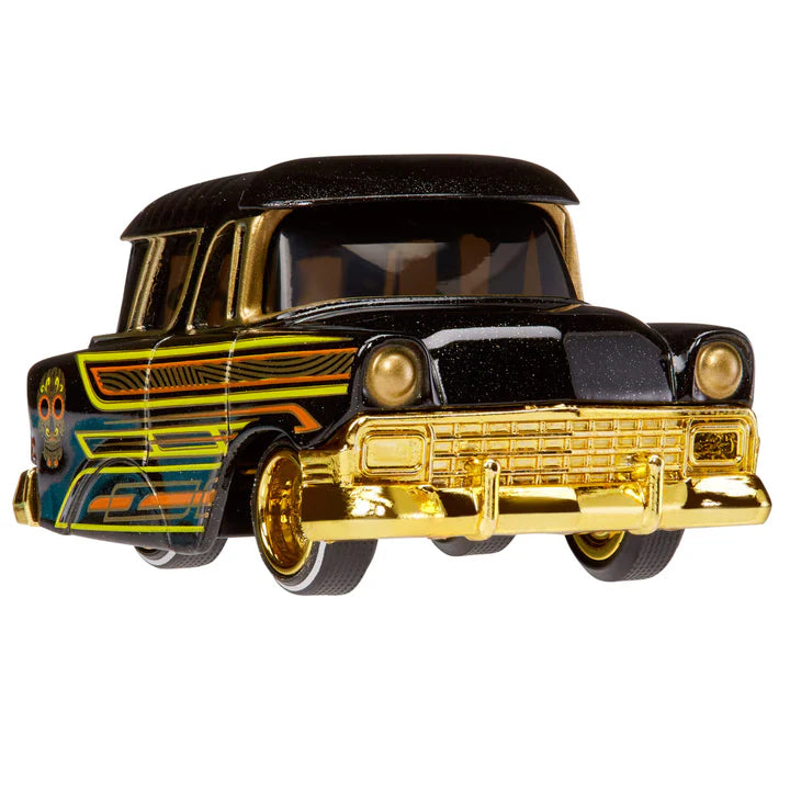 CarTuned Mainline Series 1 - 1956 Chevy Nomad Lowrider - Black Diecast Vehicle 513704