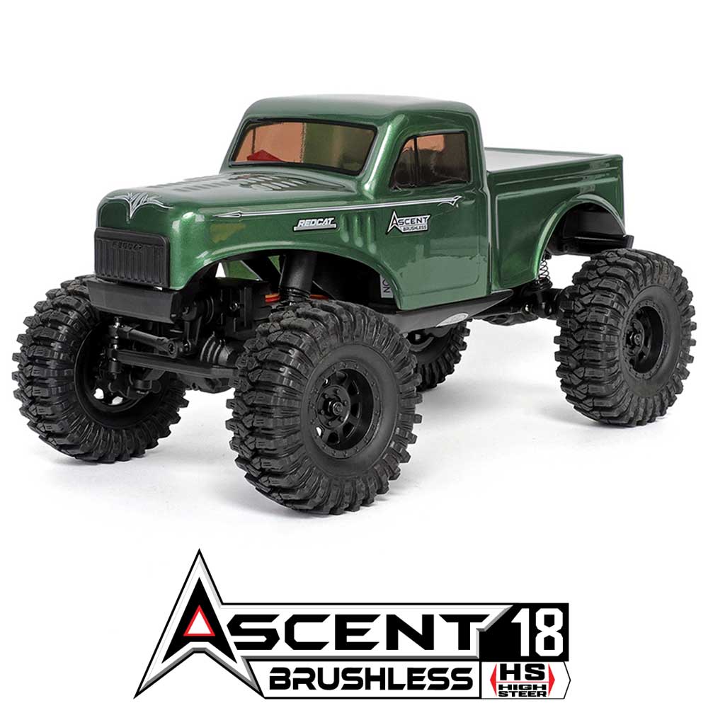 Redcat Ascent-18 Brushless - 1/18 Scale Brushless Electric Rock Crawler Green
