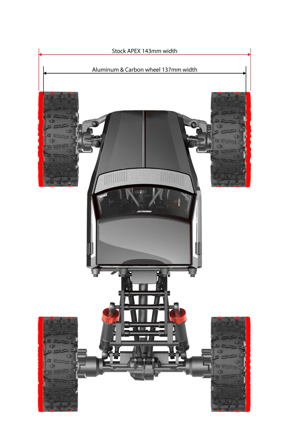 Redcat Racing Asent 18 -.75 Aluminum & Carbon 1.3" Bead lock Wheel RER43153