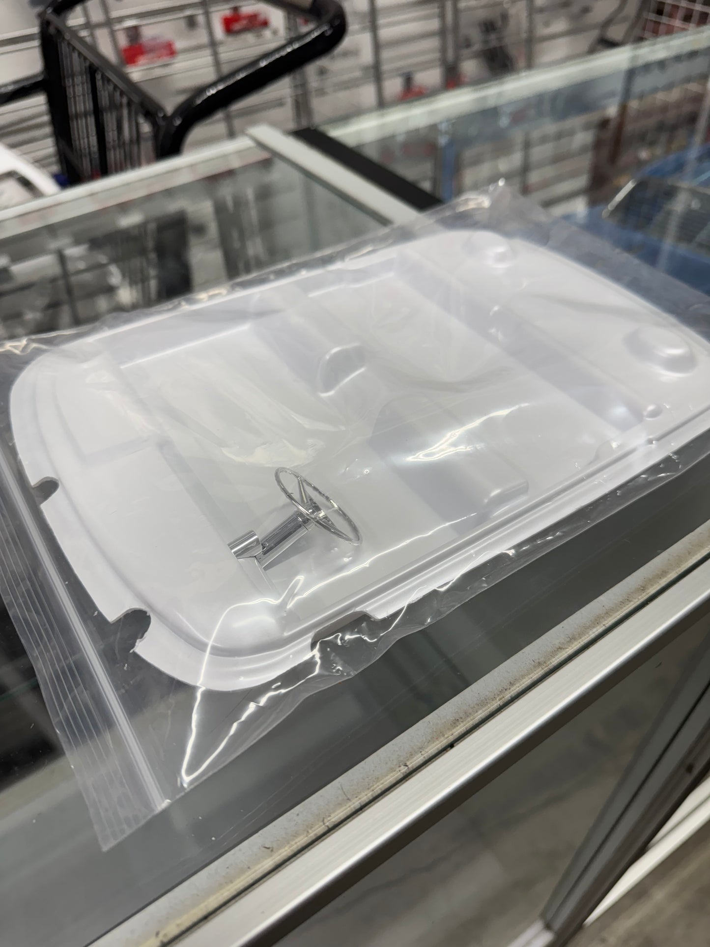 1964 Impala Interior Pearl White with Chrome Steering Wheel