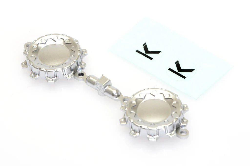 CEN RACING CD0635 Silver Wheel Cap (w/decal, for KG1 Trident wheel) 2pcs CD0635