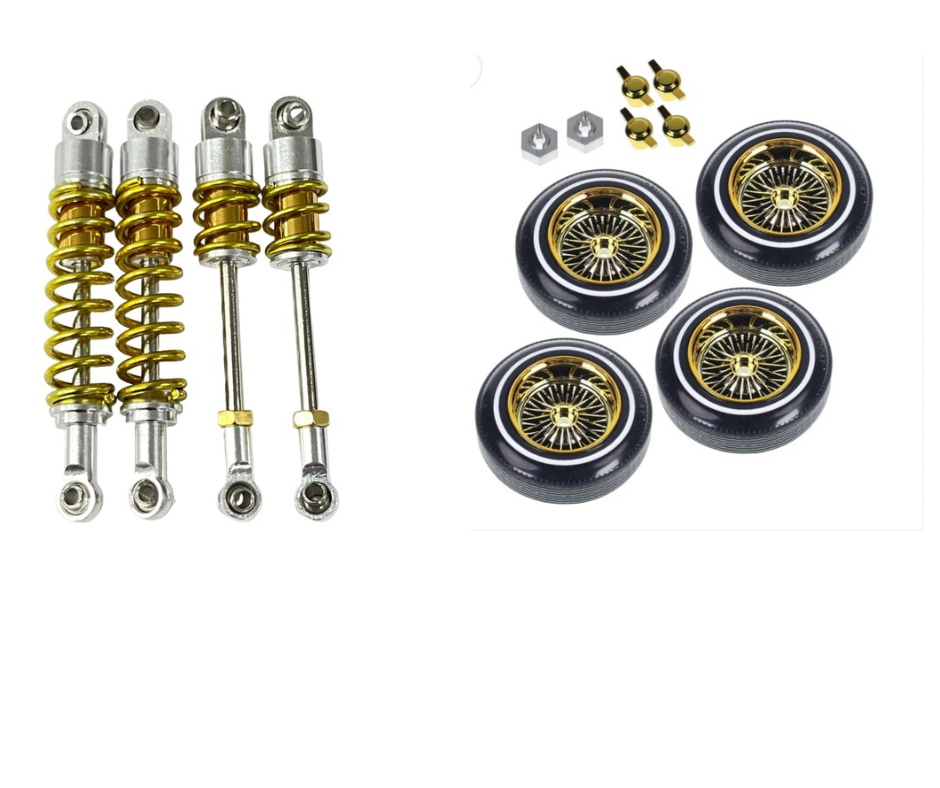 Aluminum/Gold Shocks & Redcat Gold Wire Wheels