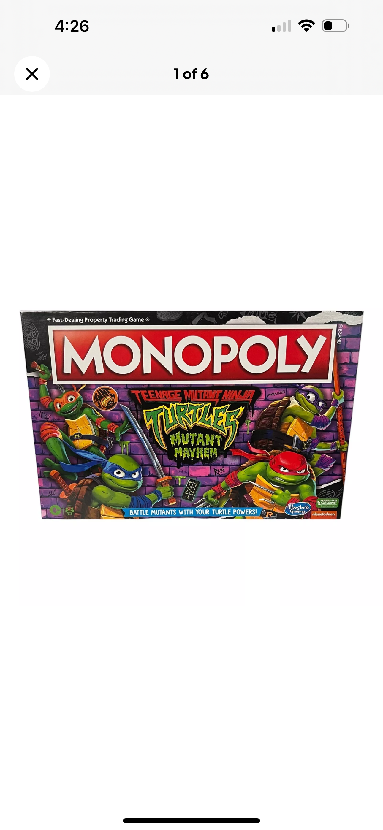 Monopoly Teenage Mutant Ninja Turtles Mutant Mayhem 2023