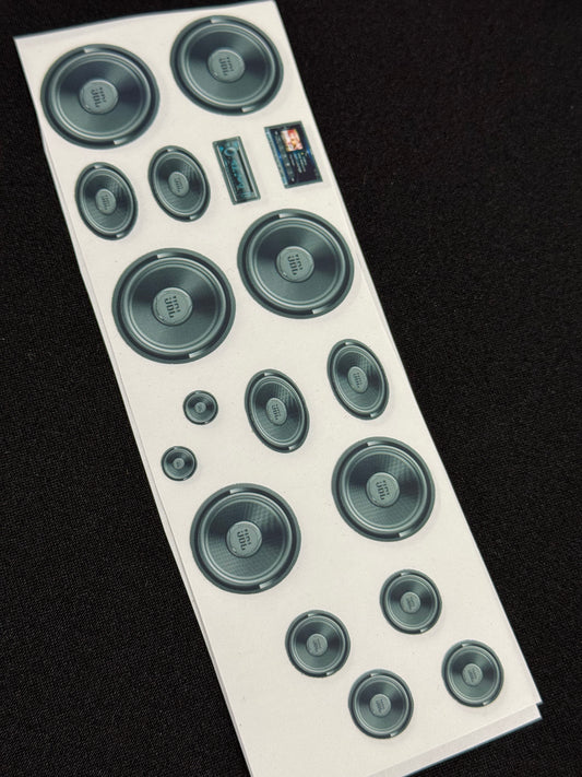 Skunks Hobbies 1/10th Stereo and Speaker Stickers