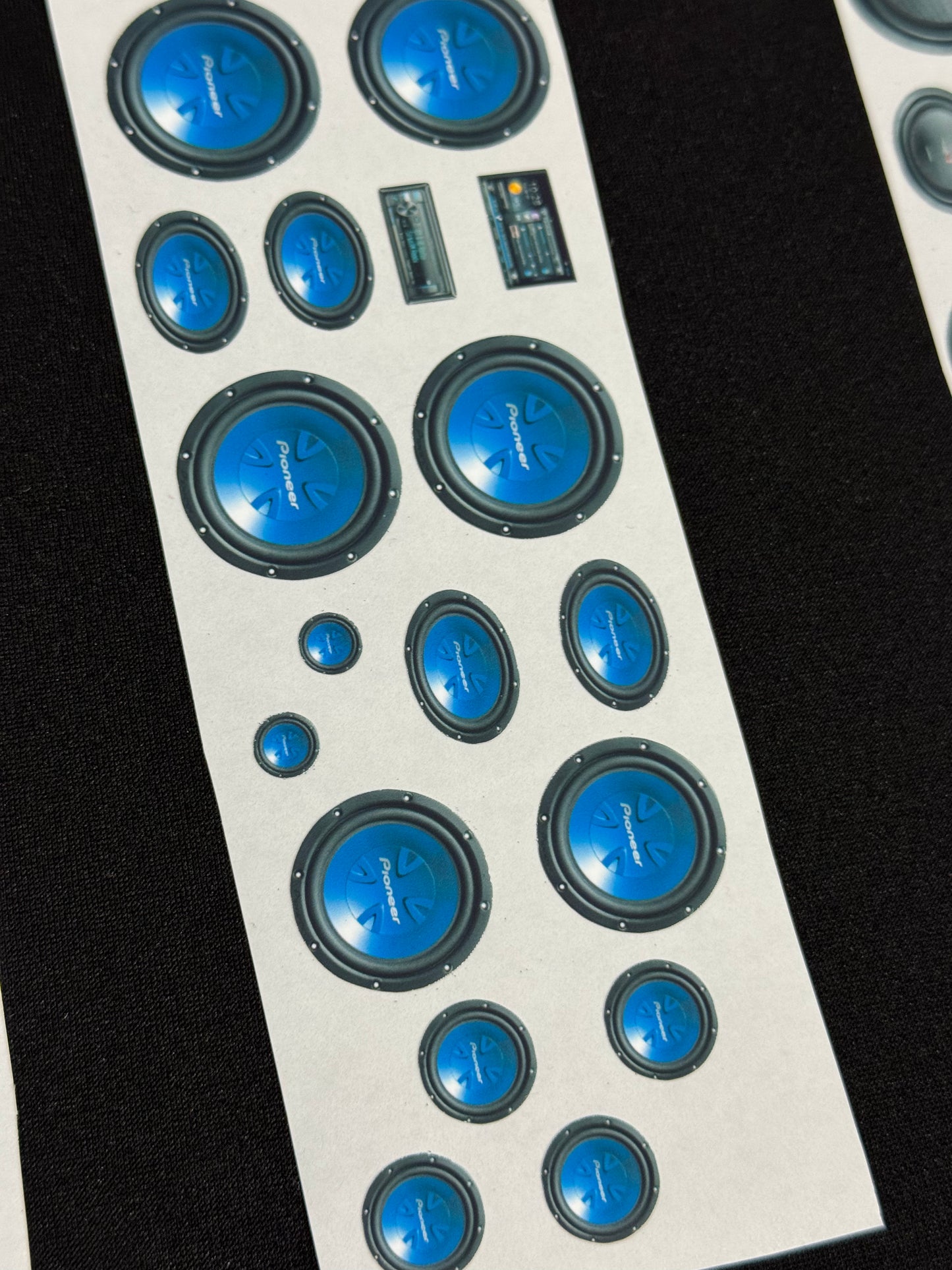 Skunks Hobbies 1/10th Stereo and Speaker Stickers