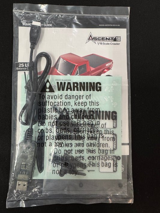 Redcat Racing Ascent 18 2s USB Charger & Manual plus Body Mounts Sealed