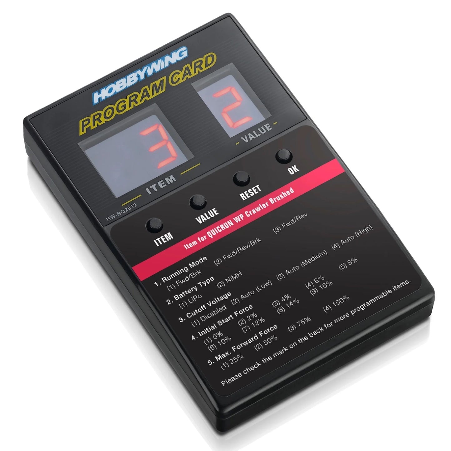 Hobbywing LED Program Card HWI30501003