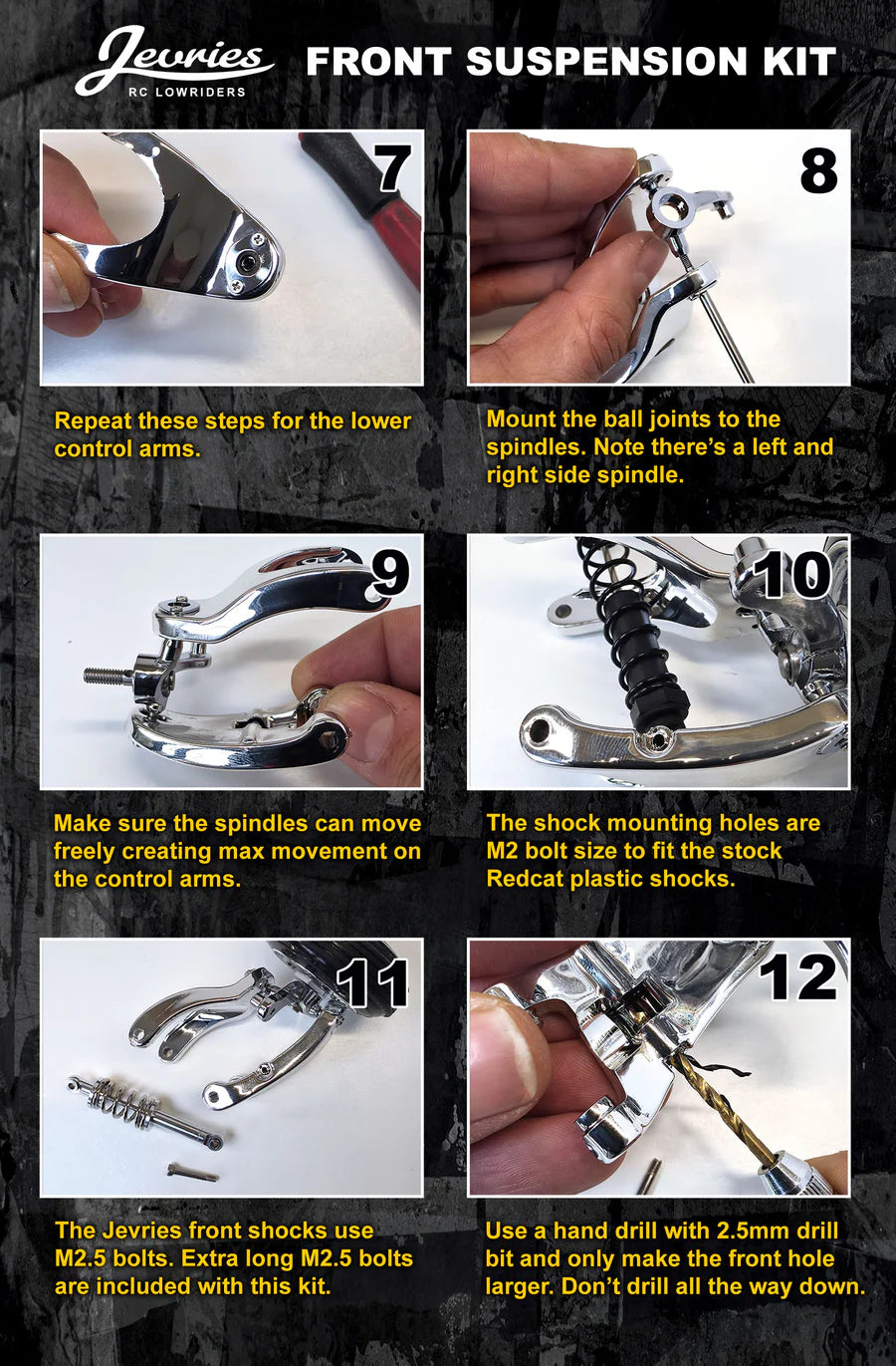 Jevries Chrome Front Suspension Kit Redcat Impala & LRH285 Chassis