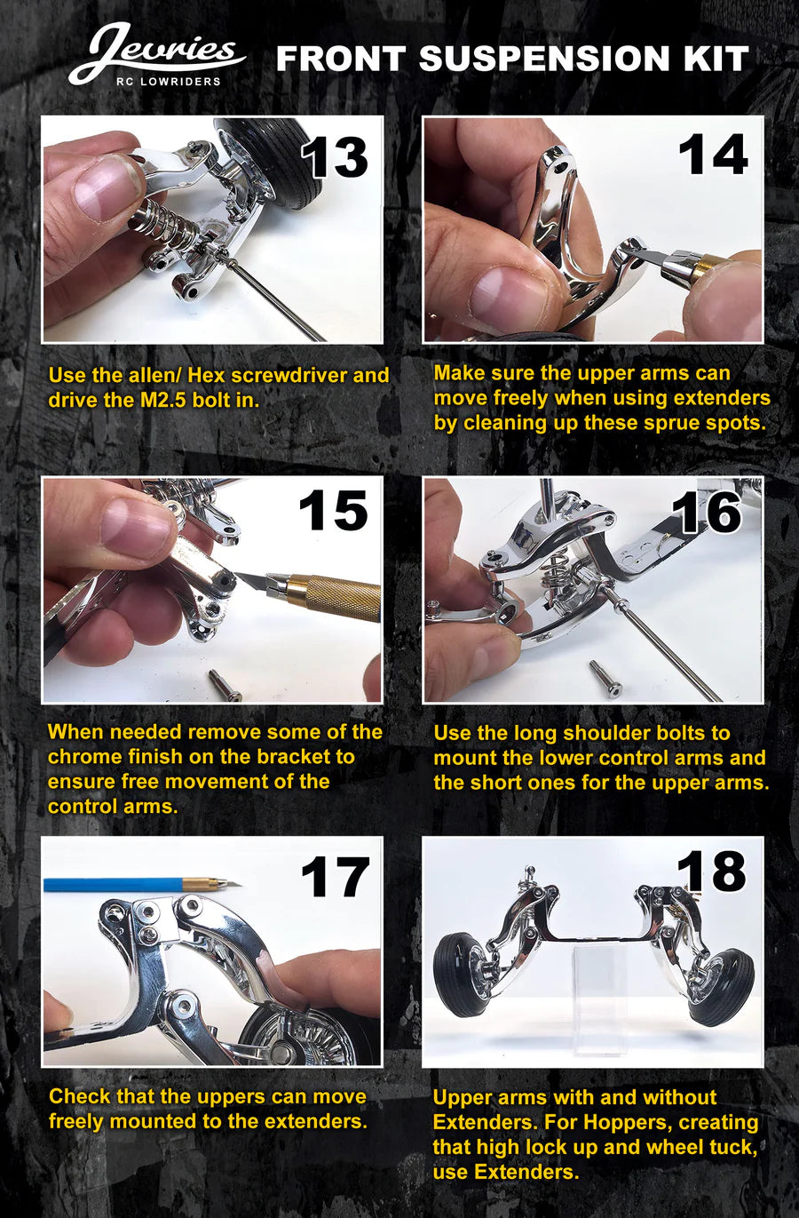 Jevries Chrome Front Suspension Kit Redcat Impala & LRH285 Chassis
