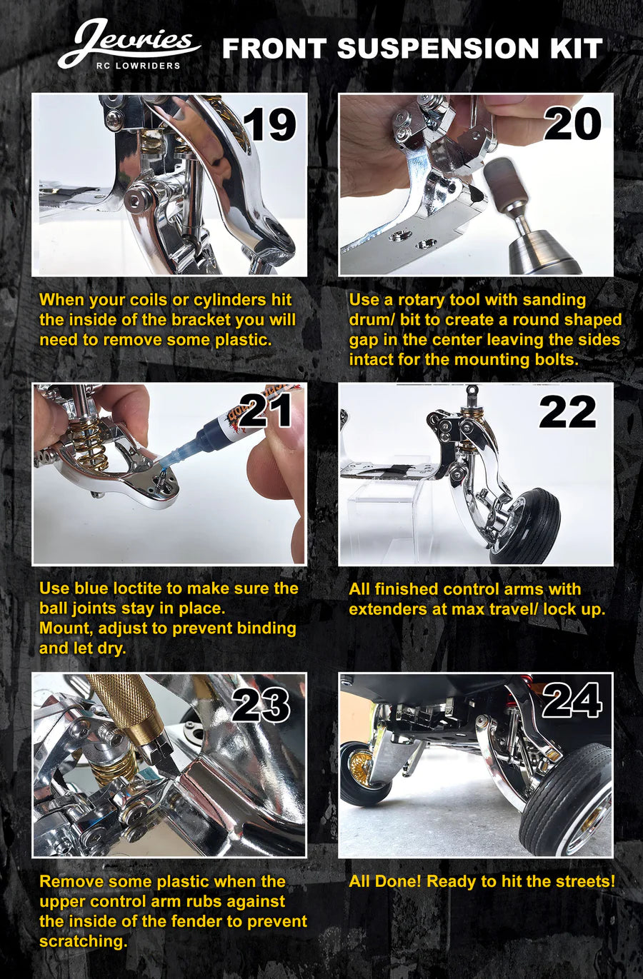 Jevries Chrome Front Suspension Kit Redcat Impala & LRH285 Chassis