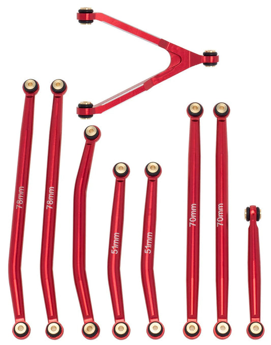 Powerhobby Aluminum SCX24 High Clearance Chassis Links Set  PHSCX24746-Red
