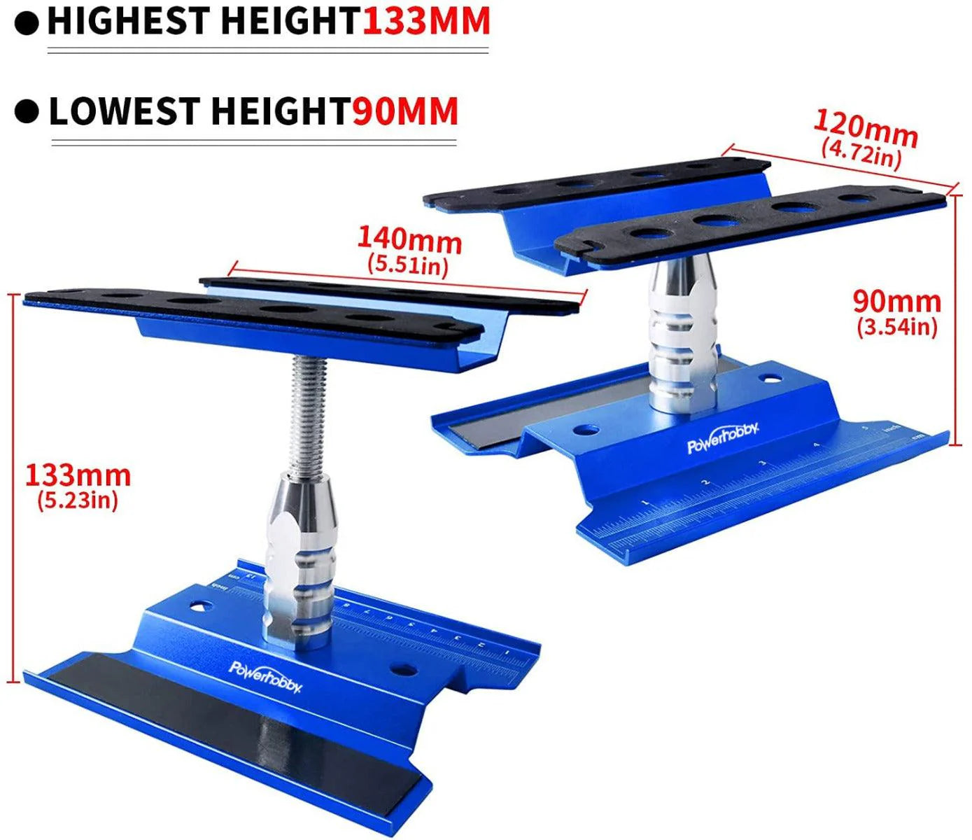 Powerhobby Aluminum RC Car Repair Work Stand 1/10 1/12 1/16 1/18 PHBPHTRX423