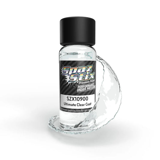 SPAZ STIX - ULTIMATE CLEAR COAT FOR MIRROR CHROME, AIRBRUSH READY PAINT, 2OZ BOTTLE SZX10900