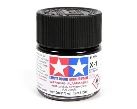 Tamiya X-1 Black Acrylic Paint 10ml 81501